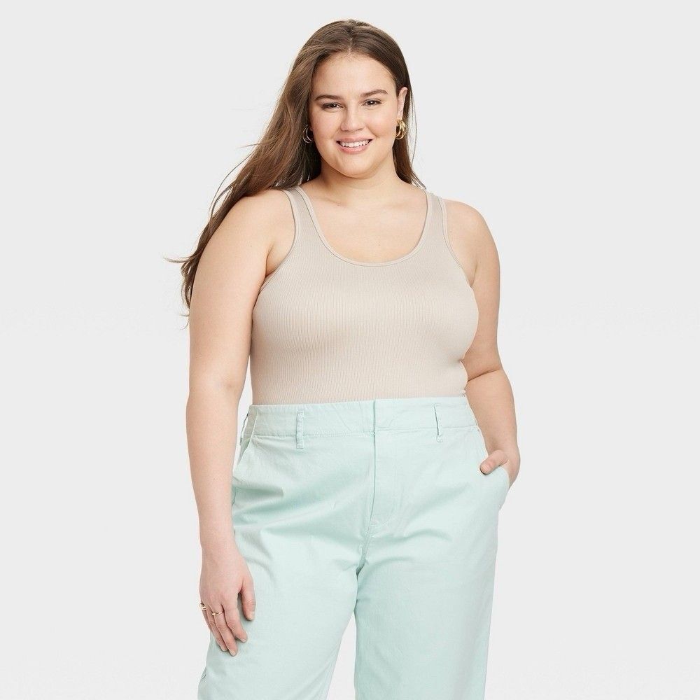 Women's Seamless Slim Fit Tank Top - a New Day™ Tan XXL